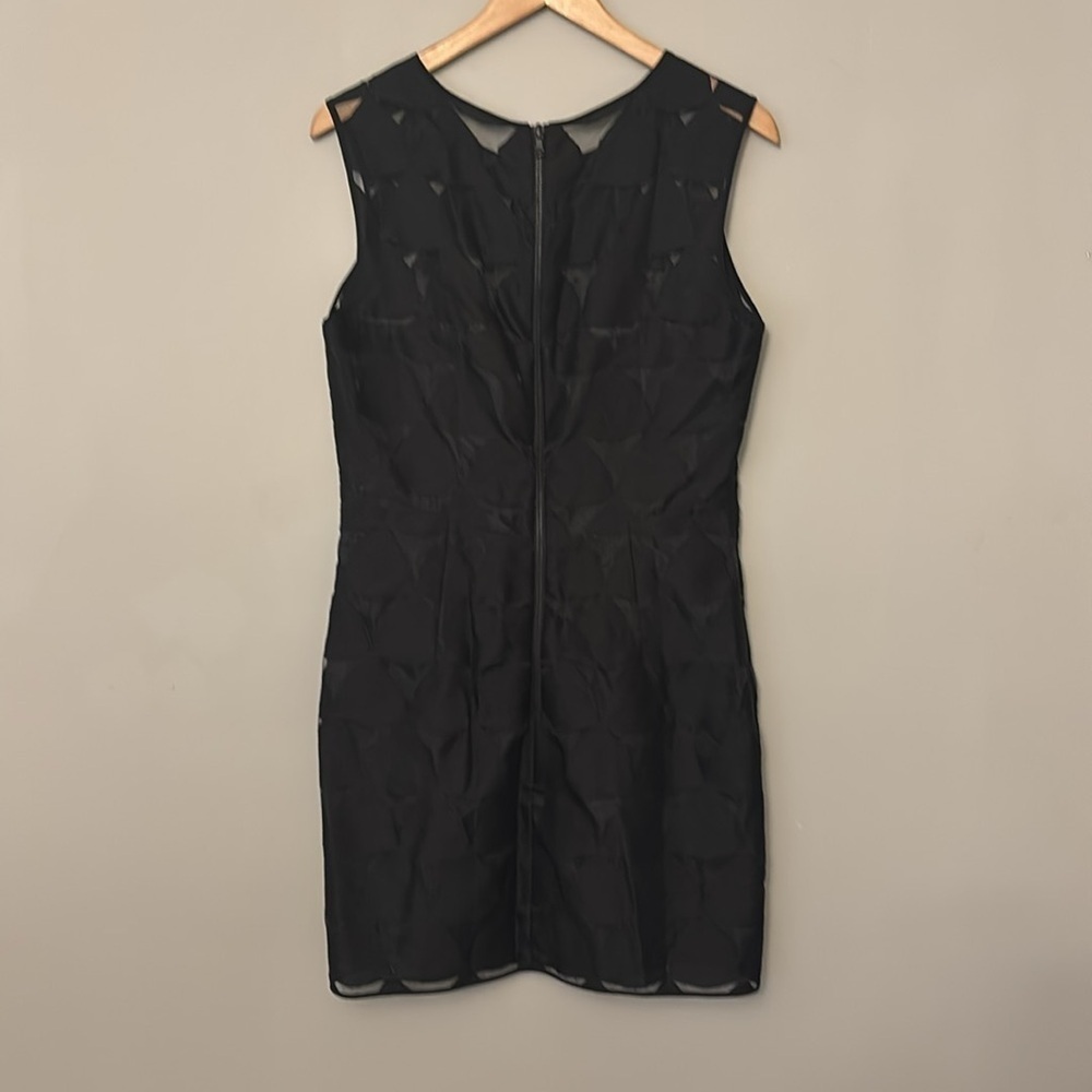 Milly Of New York Black Geometric Overlay Mini Shift Dress 10 Classic - Picture 3 of 12